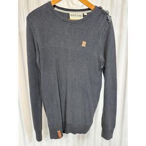 Naketano Navy Cotton Knit Sweater Size Large